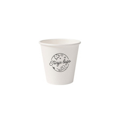 Weißer Pappbecher, Dispersionsbeschichtung, 180 ml, Durchmesser 70 mm, EIGENER AUFDRUCK, 2000 Stück