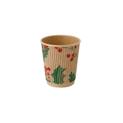 Wellpappe-Pappbecher, Dispersionsbeschichtung, „Christmas“, 250 ml, Durchmesser 80 mm, 25 Stück