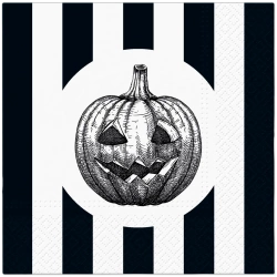 3-lagige Servietten „Striped Pumpkin / Halloween“, 1/4, 33 x 33 cm, 20 Stück