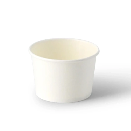 Weißer Papiereisbecher, 130 ml, Durchmesser 76 mm, 50 Stück