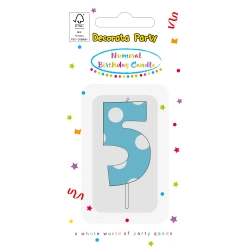 Geburtstagskerze „5“ (blau), 1 Stück