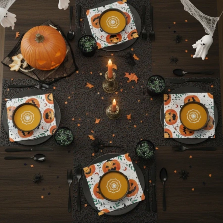 3-lagige Servietten „Mystic Pumpkin / Halloween“, 1/4, 33 x 33 cm, 20 Stück