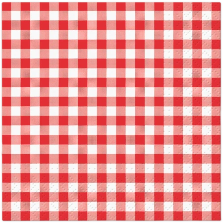 Zweilagige Servietten „Gingham Red“ / „Karomuster“ 25 x 25 cm, 100 Stück