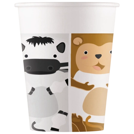 Papierbecher „Zoo“ 200 ml, 8 Stück