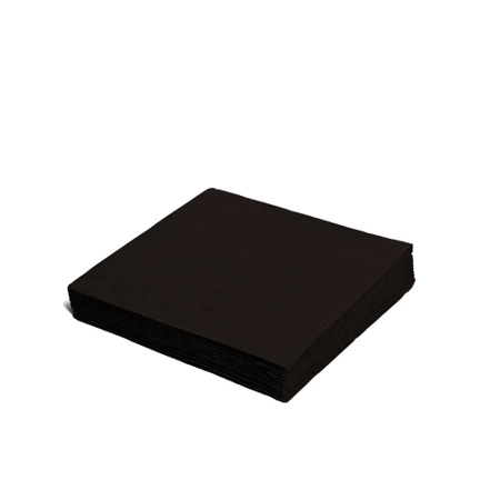 Zweilagige schwarze Servietten, 1/4, 24 x 24 cm, 250 Stück