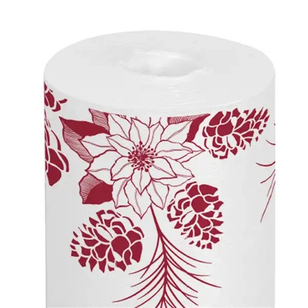 PREMIUM-Papiertischläufer „a'la Leinen“ auf Rolle, „Poinsettia“, 40 cm x 12 m, 1 Stück