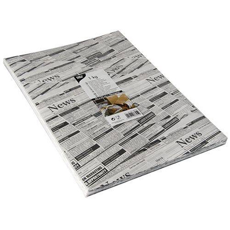 Weißes, fettbeständiges „Newsprint“-Packpapier, 35 x 25 cm, 1 kg, ~200 Blatt