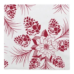 Premium-Servietten „a'la Leinen“, „Poinsettia“, 40 x 40 cm, 50 Stück
