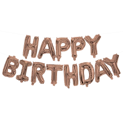 Folienballon mit der Aufschrift „Happy Birthday“, Roségold, 3,4 m, 1 Stück