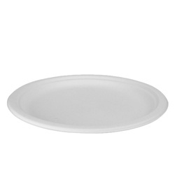 Runder Teller aus Zuckerrohr, Durchmesser 26 cm, 50 Stück