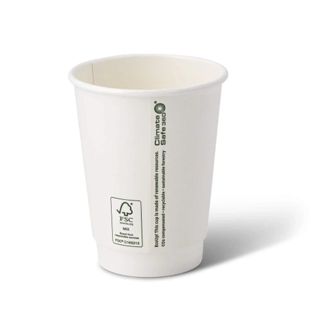 Weißer doppelwandiger Pappbecher, 350 ml, Durchmesser 90 mm, 25 Stück
