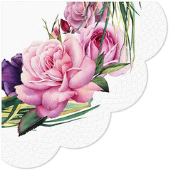 Runde 3-lagige Servietten „Wreath“, 1/4, Durchmesser 32 cm, 12 Stück