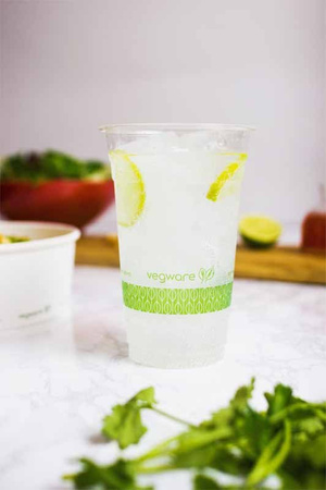PLA-Becher mit Aufdruck von Vegware, 570 ml, Durchmesser 96 mm, 50 Stück