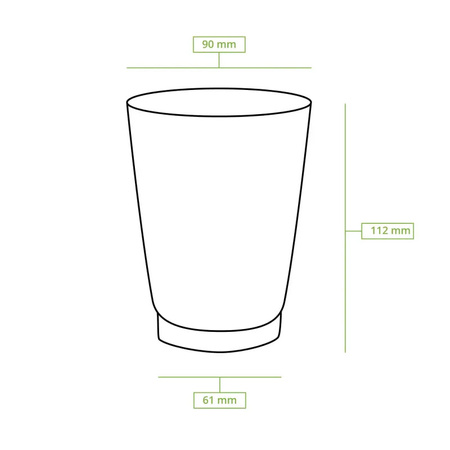 Wellpappe-Becher aus Kraftpapier, Dispersionsbeschichtung, „Christmas“, 350 ml, Durchmesser 90 mm, 25 Stück