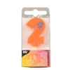 Geburtstagskerze, orangefarbene Ziffer „2“, 1 Stück