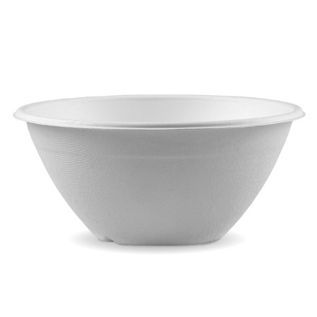 Schale aus Zuckerrohr, weiß, 360 ml, Durchmesser 15,2 cm, Höhe 4,8 cm, 50 Stück