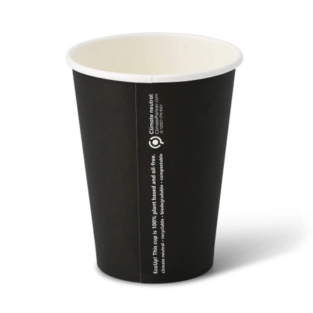Schwarzer Papierbecher, 350 ml, Durchmesser 90 mm, 50 Stück