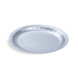 Runder Pappteller, silberfarben, Durchmesser 23 cm, 10 Stück