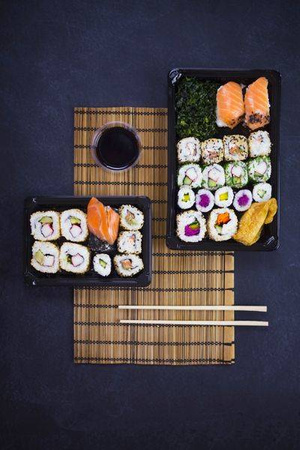 PLA-Sushi-Behälter, 17,5 x 12,5 x 4 cm, 100 Stück