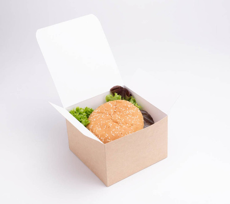 Burger-Box aus Kraftpapier, 14 x 14 x 9,5 cm, 100 Stück