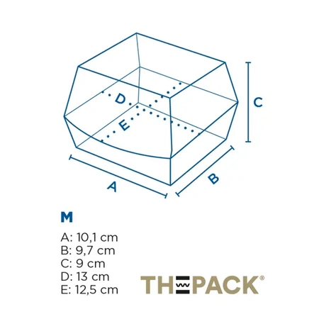 Thermobox für Burger, schwarz, Größe „M“, 13 x 12,5 x 9 cm, 50 Stück