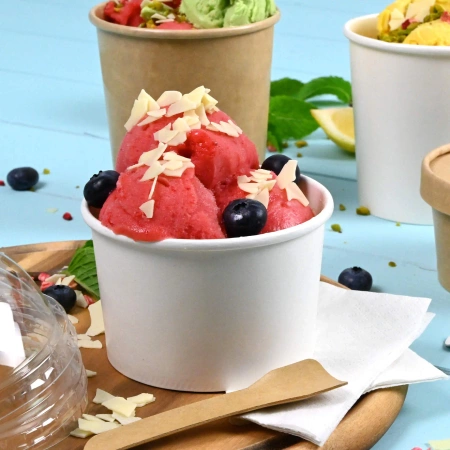 Weißer Pappbecher für Eis, 270 ml, Durchmesser 92 mm, 50 Stück